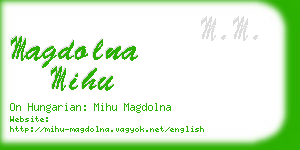 magdolna mihu business card